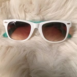 White/Aqua Sunglasses